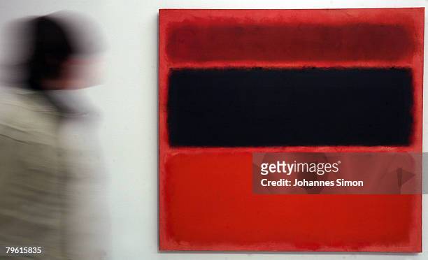 An abstract painting of US painter Mark Rothko is seen prior to the opening of an exhibition at the Munich Kunsthalle on February 7, 2008 in Munich,...
