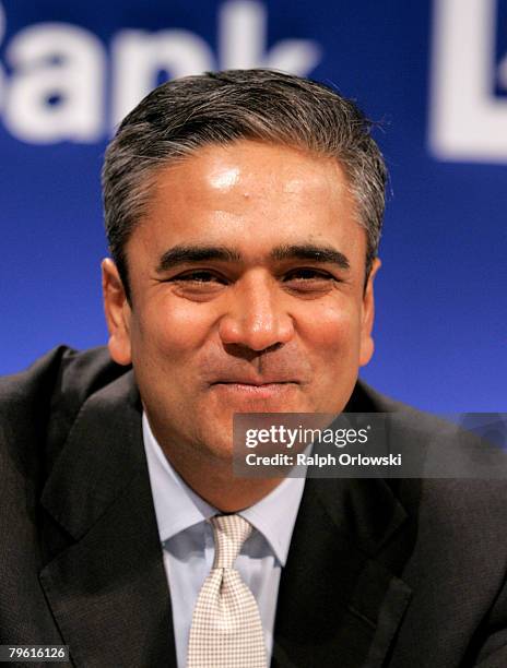 Anshu Jain, member of the executive board of German Deutsche Bank AG attends the 2007 results news conference on on February 7, 2008 in Frankfurt,...