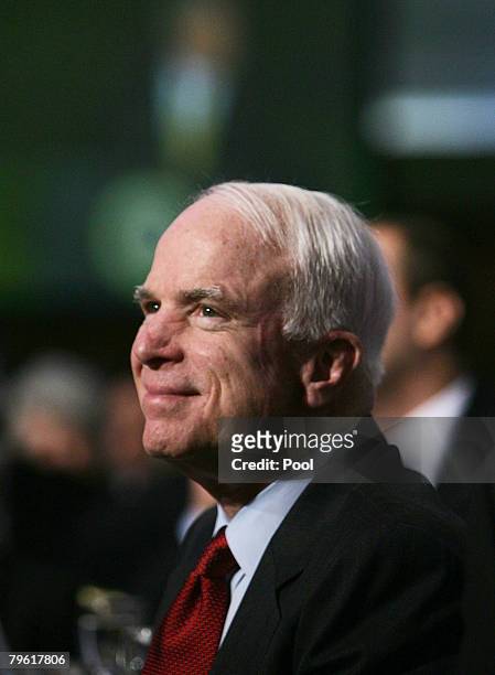 Presidential candidate U.S. Sen. John McCain attends the 56th National Prayer Breakfast February 7, 2008 in Washington, DC.