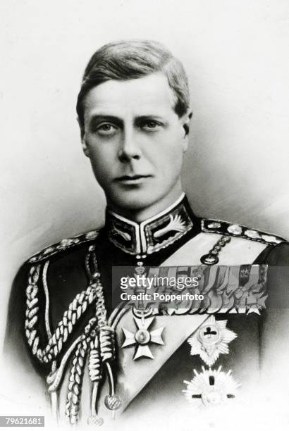 Circa 1920's, HRH,Edward, Prince of Wales pictured in ceremonial dress, The Prince of Wales was to become King Edward VII for a short while in 1936...