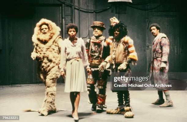 The cast of "The Wiz" pose for a publicity shot in 1978 in New York, New York. The movie was directed by Sidney Lumet and produced by Universal...