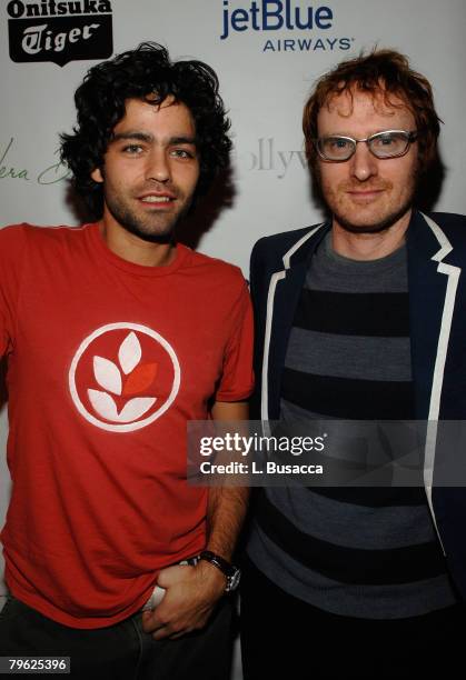 Adrian Grenier and Ari Gold attend the "Adventures of Power" Dinner hosted by Michelle Watches at the Hollywood Life House on January 20, 2008 in...
