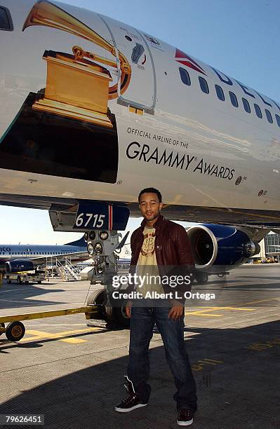 Singer John Legend "Rocks The Skies" in association with The Recording Academy as part of the 50th anniversary of the Grammy Awards celebrations,...