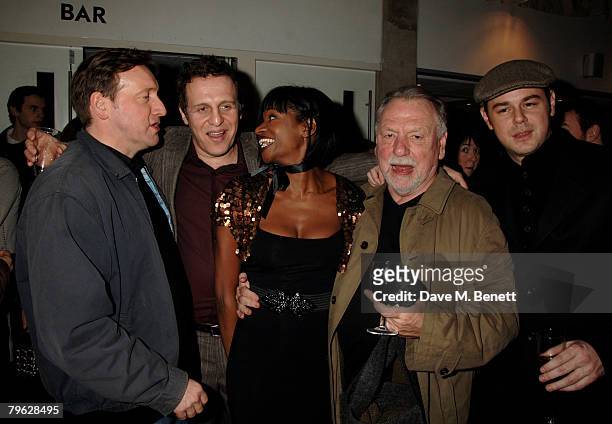 Neil Dudgeon, Nigel Lindsay, Jenny Jules, Kenneth Cranham and Danny Dyer attend the after party following the press night of 'The Homecoming', at the...