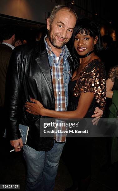 Jenny Jules and partner attend the after party following the press night of 'The Homecoming', at the Almeida Theatre on February 7, 2008 in London,...