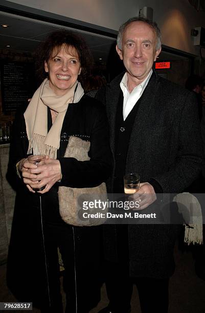 Jonathan Pryce and wife attend the after party following the press night of 'The Homecoming', at the Almeida Theatre on February 7, 2008 in London,...