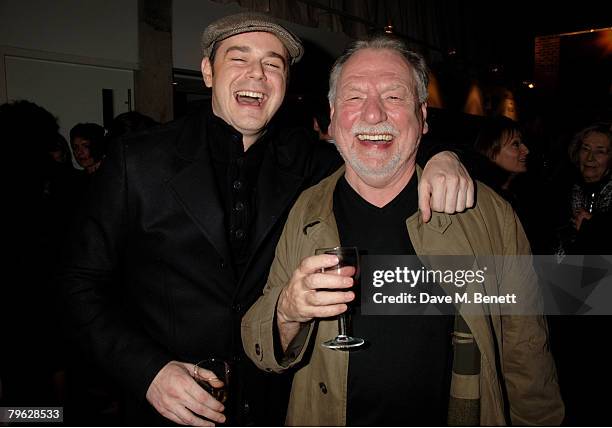 Danny Dyer and Kenneth Cranham attend the after party following the press night of 'The Homecoming', at the Almeida Theatre on February 7, 2008 in...