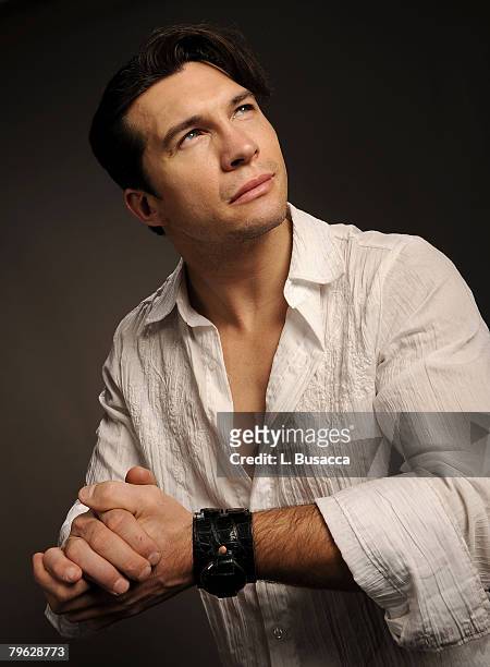 Actor Marcus Shirock poses at the Hollywood Life House on January 22, 2008 in Park City, Utah.