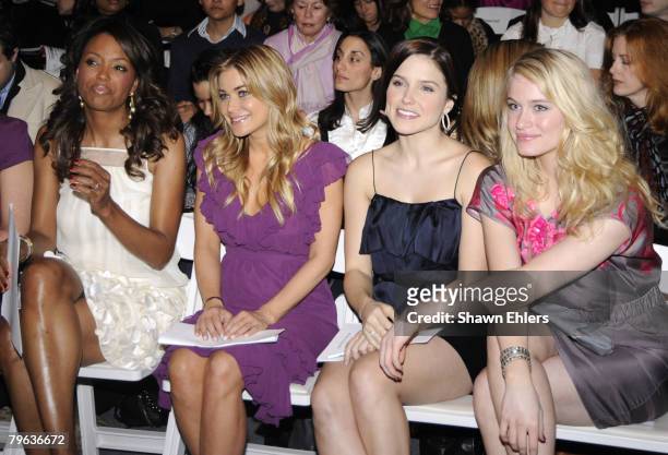 Alishia Tyler, Carmen Electra, Sophia Bush and Levin Rambin attend Rebecca Taylor Fall 2008 during Mercedes Benz Fashion Week at Bryant Park on...
