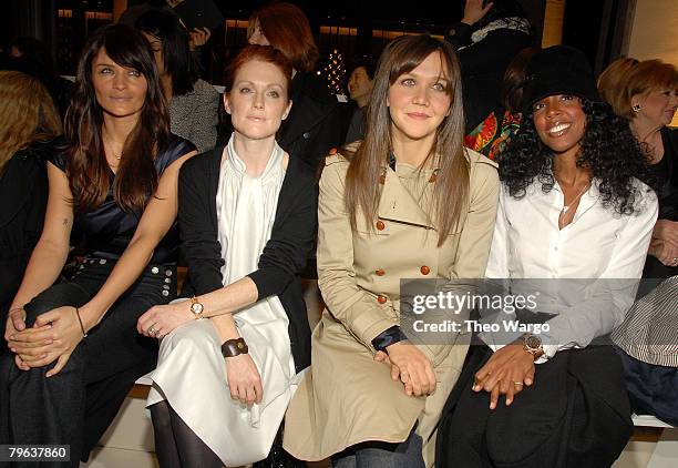 Model Helena Christensen, Julianne Moore, Maggie Gyllenhaal and Kelly Rowland attend Tommy Hilfiger runway show during Mercedes-Benz Fashion Week...