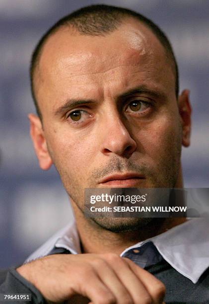 Palestinian actor Ali Suliman listens in during a press conference for the film "Lemon Tree" at the 58th International Film Festival in Berlin on...