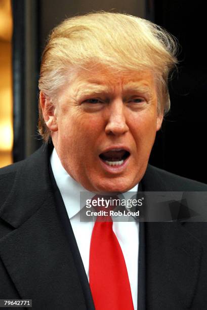 Donald Trump attends the ribbon cutting for the new flagship store at Trump Tower on February 8, 2008 in New York City.