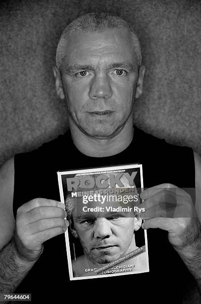 Former professional boxer Graciano "Rocky" Rocchigiani poses for a photo during a photosession to promote his new biography "My 15 rounds" at the...