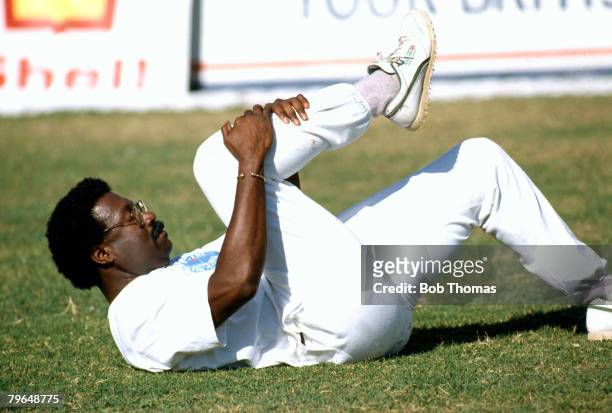 Pic: 1990, Kingston, Jamaica, Ist Test Match, West Indies v England, Clive Lloyd, West Indies Manager, Clive Lloyd, who captained a very successful...