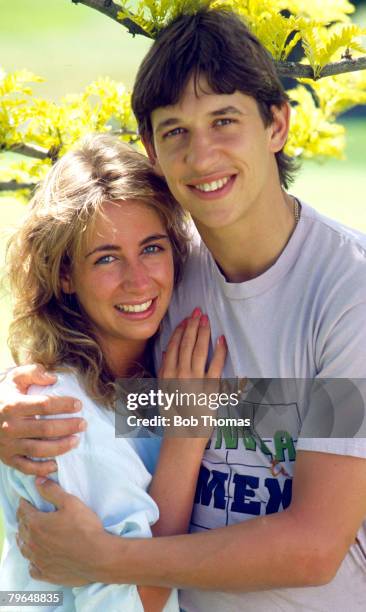 20th May 1986, England Feature, Colorado Springs, England striker Gary Lineker pictured with his girlfriend Michelle, Gary Lineker, one of England's...