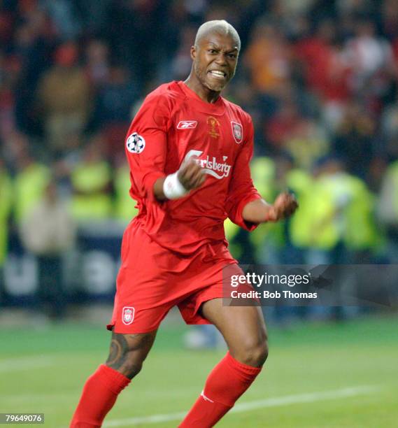 Sport, Football, UEFA Champions League Final, 25th May 2005, Ataturk Stadium, Istanbul, AC Milan 3 v Liverpool 3, , Liverpool's Djibril Cisse...