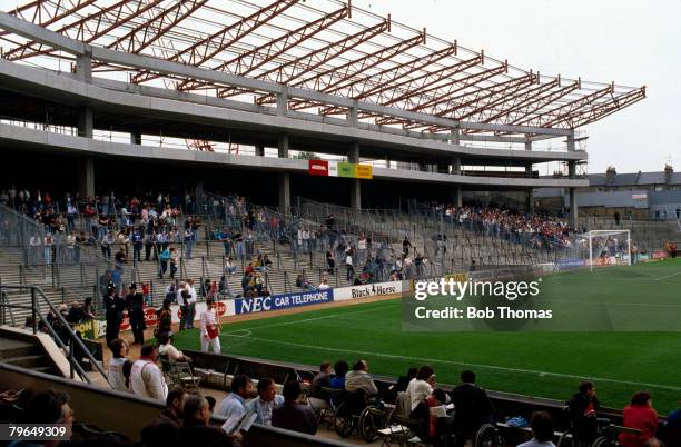 Sport, Football, Arsenal F,C, pic: circa 1980's,Arsenal's Highbury Stadium showing the South Stand under construction