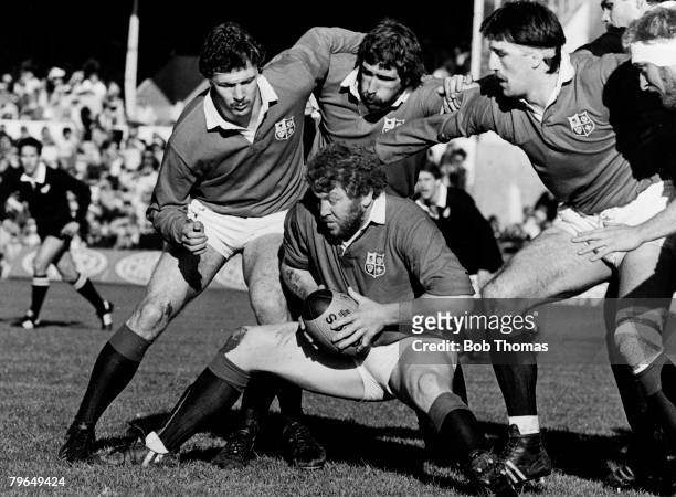Sport, Rugby Union, pic: 4th June 1983, 1st Test Match in Christchurch, New Zealand 16 v British Lions 12, British Lions prop Graham Price is...
