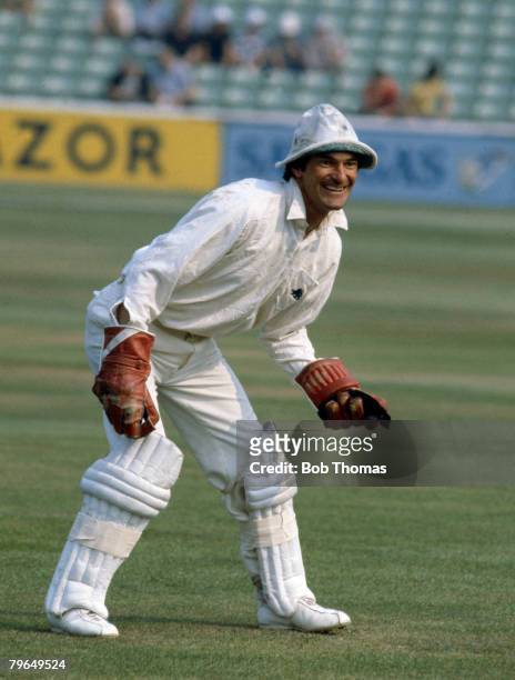 Circa 1978, Alan Knott, Kent and England wicket-keeper, who played in 95 Test matches for England between 1967-1981