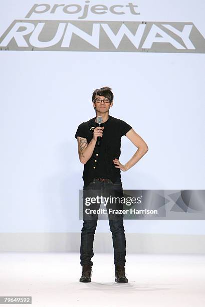 Designer Christian Siriano on the runway at the "Project Runway" Season 4 Fall 2008 fashion show during Mercedes-Benz Fashion Week Fall 2008 at The...