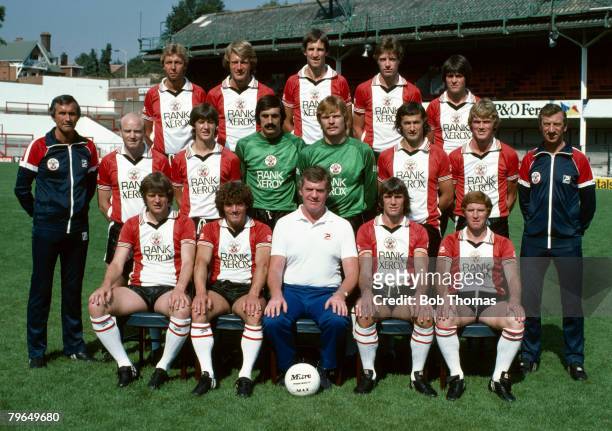 Southampton F,C, First Team Squad, 1981-1982, Back row, left-right, Graham Baker, Nick Holmes, Chris Nicholl, Trevor Hebberd, Steve Moran, Middle...