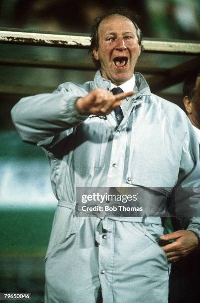 8th March 1989, World Cup Qualifier in Budapest, Hungary 0, v Republic of Ireland 0, Republic of Ireland Manager Jack Charlton vents his feelings