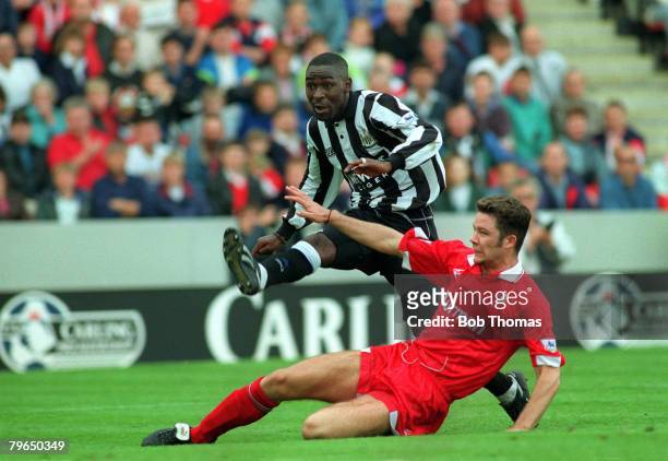 Newcastle United striker Andy Cole shoots past Swindon Town's A,Whitbread, Andy Cole made a name for himself at Newcastle United, , where he became a...
