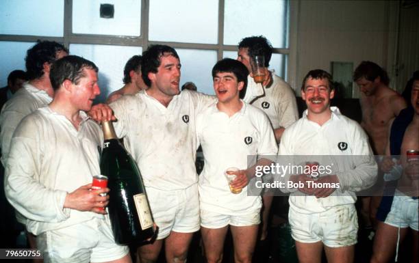 Sport, Rugby Union, Five Nations Championship, Murrayfield, 17th September1984, Scotland 21 v France 12, Scotland's L-R: Colin Deans, Jim Calder,...