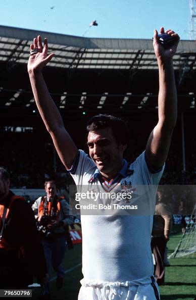 Sport, Football, FA Cup Final, Wembley, 10th May 1980, West Ham United 1 v Arsenal 0, West Ham's Trevor Brooking who scored the winning goal celebrates after the match Sport, Football, FA Cup Final, Wembley, 10th May 1980, West Ham United 1 v Arsenal 0, West Ham's Trevor Brooking who scored the winning goal celebrates after the match