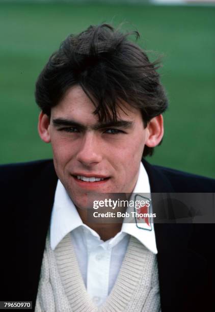 Sport, Cricket, Circa 1980's, A portrait of Essex CCC's Neil Burns