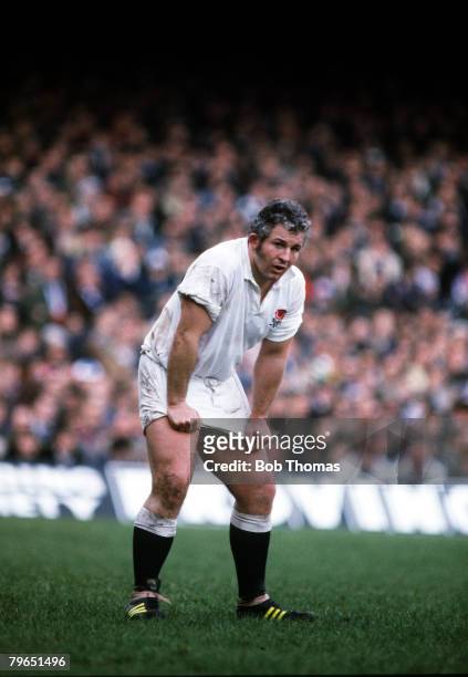 Sport, Rugby Union, pic: 6th February 1982, Five Nations Championship, Twickenham, England 15 v Ireland 16, England prop Phil Blakeway