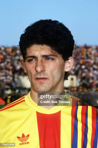 Circa 1990, Miodrag Belodedici, Romania, a European Cup winner twice with Steaua Bucharest and Red Star Belgrade