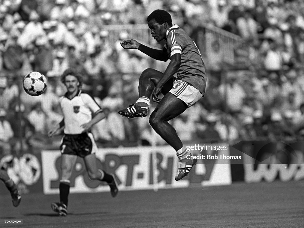 Football, 1982 World Cup Finals, Second Phase, Group D, Madrid, Spain, 28th June 1982, France 1 v Austria 0, France's Marius Tresor with the ball