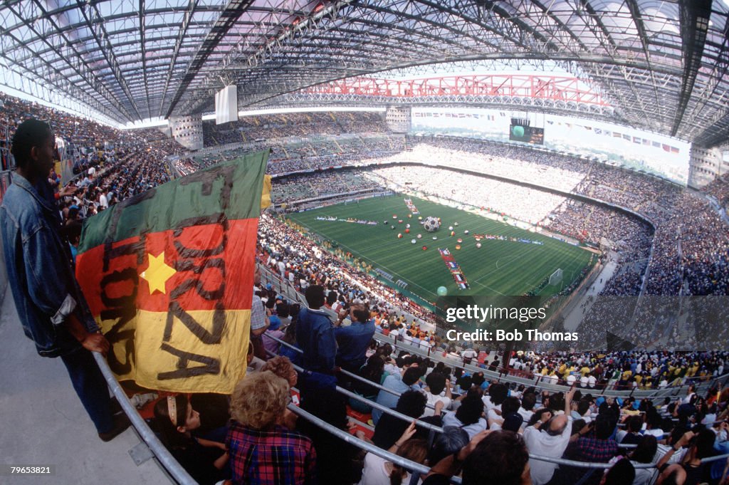 1990 World Cup Finals, Milan, Italy, 8th June, 1990, Opening Ceremony, A general view shows a packed San Siro Stadium before the ceremony