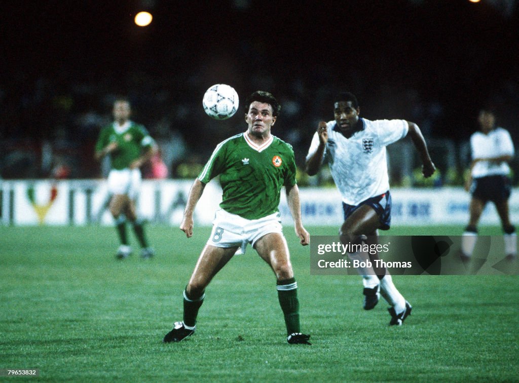 1990 World Cup Finals, Cagliari, Italy, 11th June, 1990, England 1 v Republic Of Ireland 1, Republic of Ireland's Ray Houghton