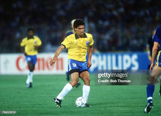 World Cup Finals, Turin, Italy, 10th June Brazil 2 v Sweden1, Brazil's Careca on the ball