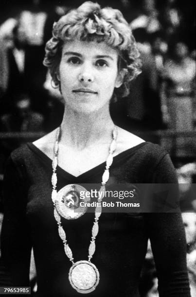 Olympic Games, Rome, Italy, Gymnastics, USSR's Larisa Latynina who won 3 Gold Medals, 2 Silver Medals, and 1 Bronze Medal at the Games