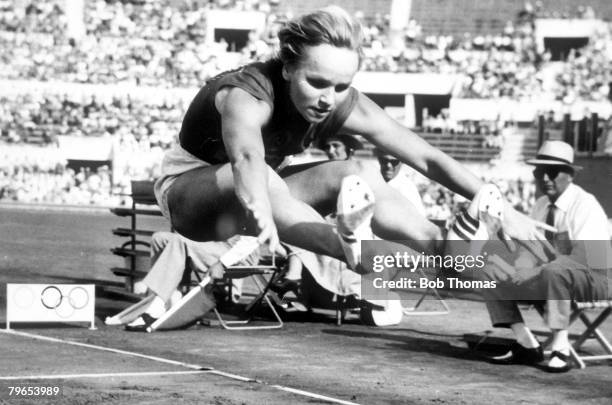 Olympic Games, Rome, Italy, Womens Long Jump, USSR's Gold Medal winner Vyera Krepkina who also set an Olympic Record of 20 feet 10 inches