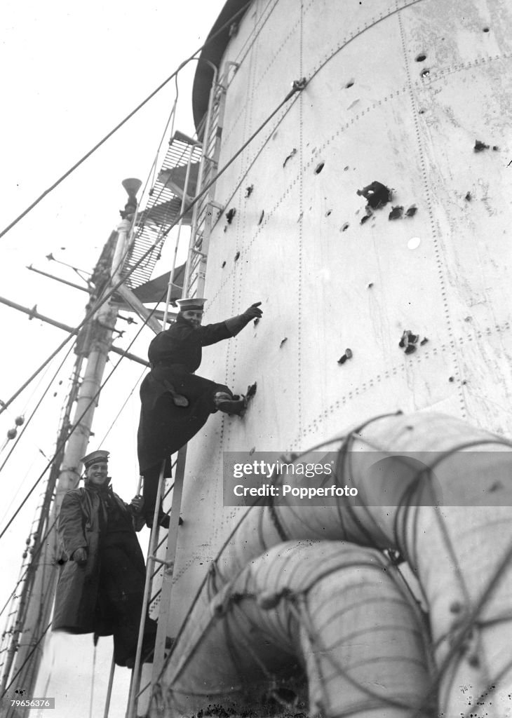 Navy Rates Wwii 15th February 1940, Naval ratings point to damage aboard Royal Navy ...