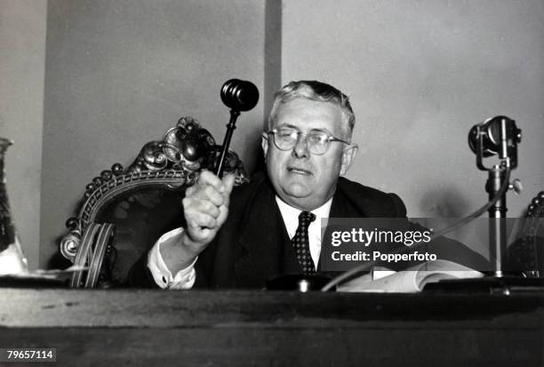 Political Personalities, pic: September 1948, Dr, Herbert V, Evatt, at one time Deputy Prime Minister of Australia, also one of Australia's most...