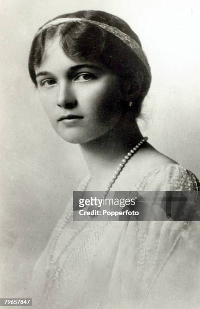 Circa 1915, Grand Duchess Olga, 1895-1918, the eldest daughter of Tsar Nicholas II