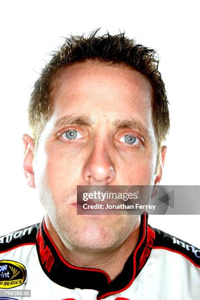 Greg Biffle, driver of the 3M Ford, poses for a photo during the NASCAR Sprint Cup Series media day at Daytona International Speedway on February 7,...