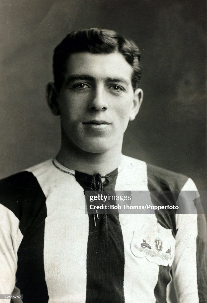 Sport, Football, pic: circa 1920, Bill McCracken, Newcastle United right back, 1904-1923 one of the most celebrated players of the time, He made a total of 444 appearances for the "Magpies" and won an FA,Cup winners medal 1910, and three League Championsh