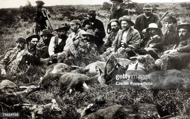 War and Conflict, The Boer War 1899-1902, A Boer hunting party after a successful day's shooting in a lull in hostilities, The Boer War started after...