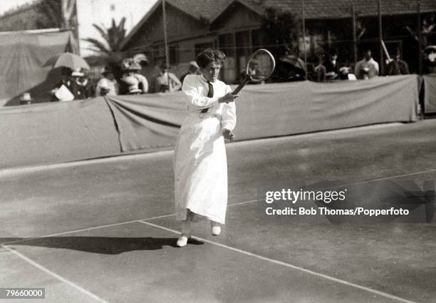 Sport/Tennis, France Great Britain's Dorothea Douglass, playing in the South of France, She was the foremost woman player of the early the 1900's...