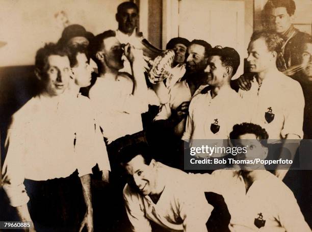 Sport, Football, F,A,Cup Final, Wembley, London, England, 24th April 1926, Bolton Wanderers 1 v Manchester City 0, Bolton Wanderers players celebrate...