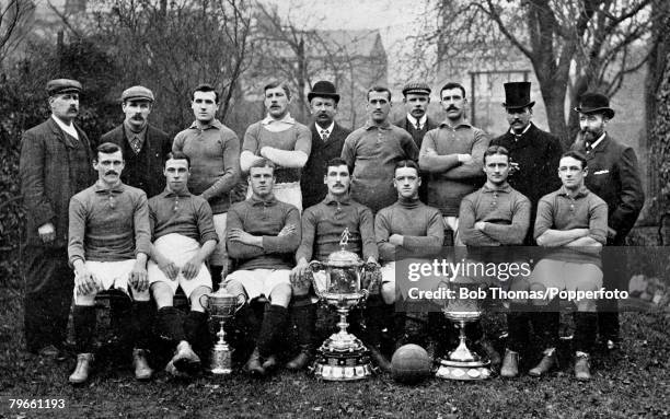 Sport, Football, circa1900, Birmingham City F C Team group, Simms ; Norman ; Glover; Robinson; W Adams; Stokes; Howard; Dougherty; Dr Stanley and Alf...