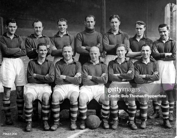 Football, Liverpool team photograph, circa 1935 featuring Matt Busby and Berry Nieuwenhuys , The goalkeeper is Arthur Riley