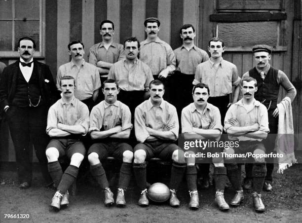 Sport, Association Football, circa 1895-96, Preston North End Team group A Tait; J Trainer and R Holmes, T Houghton ; J Sharp; M Sanders; W Orr and J...