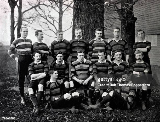 Sport/Rugby Union, circa 1896, Richmond Rugby Union team, Back row, l-r, H,W,T,Patterson, A,Rouillard, H,W,Dudgeon, W,Thorman, W,Ashford,...
